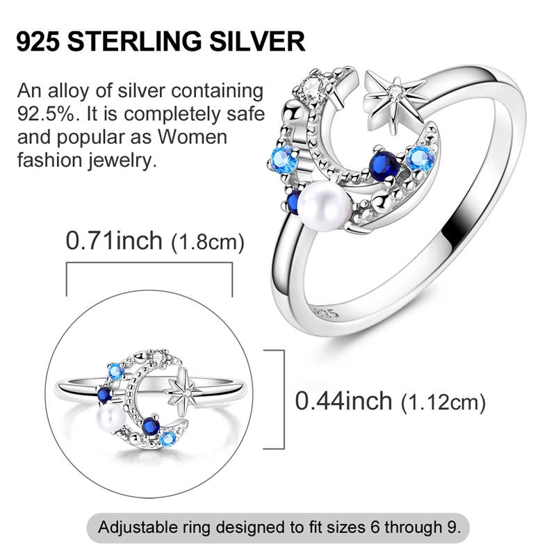 Women's 925 Sterling Silver Star Open Ring